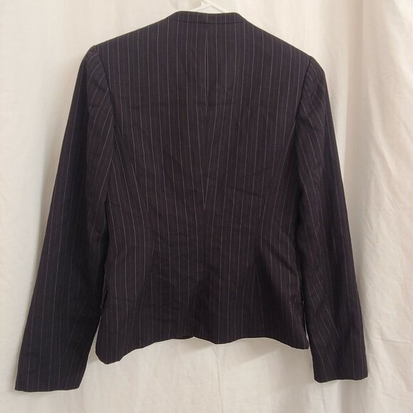G2000 Blazer Size 7 Juniors Black Pinstripe Wool Blend Long Sleeve Hook Closure - Picture 12 of 12